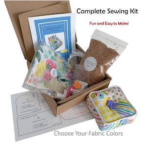 Pin Cushion Craft Kit, Complete Clip N Pin Cushion Craft Kit, Sewing Kit, Sewing Pattern, Beginner Sewing Kit, DIY Kits, Kit for Crafts