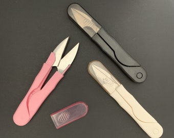 U-Shaped Thread Snips, Embroidery Scissors with Protective Cover