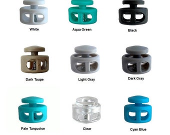 50 Pack Shoes Use with Clothing and Rope Paracord Clear Transparent White Plastic Cylinder Toggle Stopper Cord Locks