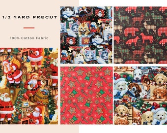 Half Yard Cuts Christmas Seasonal Collection by David Textiles, 1/2 Yard Precut Fabrics, 100% Cotton Quilting and Craft Fabric