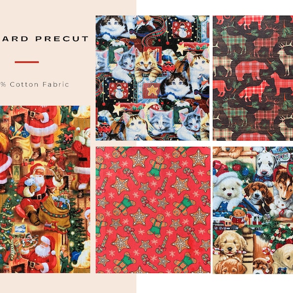 Half Yard Cuts Christmas Seasonal Collection by David Textiles, 1/2 Yard Precut Fabrics, 100% Cotton Quilting and Craft Fabric