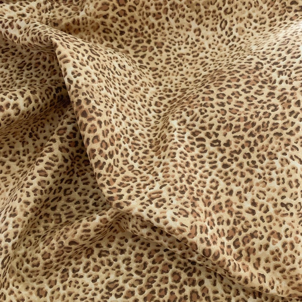 Small Leopard Print 100% Cotton Fabric, Animal Print Fabric, First Quality Clothing, Quilting, and Craft Fabric,