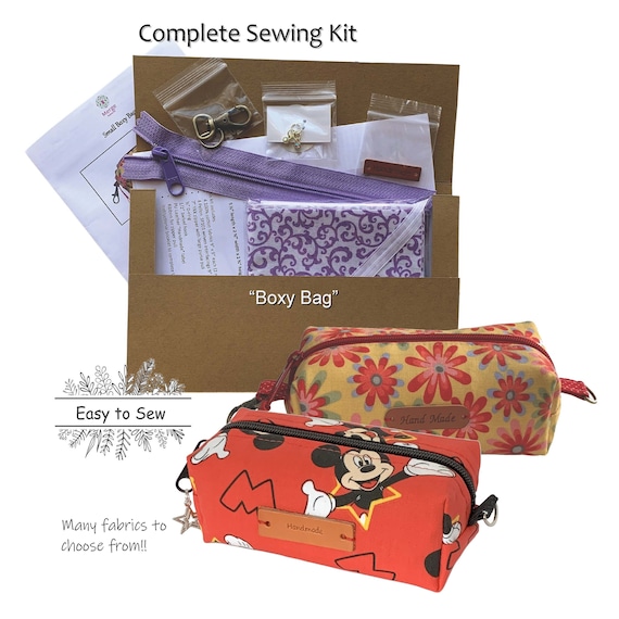 Easy Sewing Pattern Kit, 15 Fabric Choices Complete Craft Kit, DIY, Make It  Yourself Zippered Bag Kit, Ready to Sew Kit, Bag Sewing Kit 