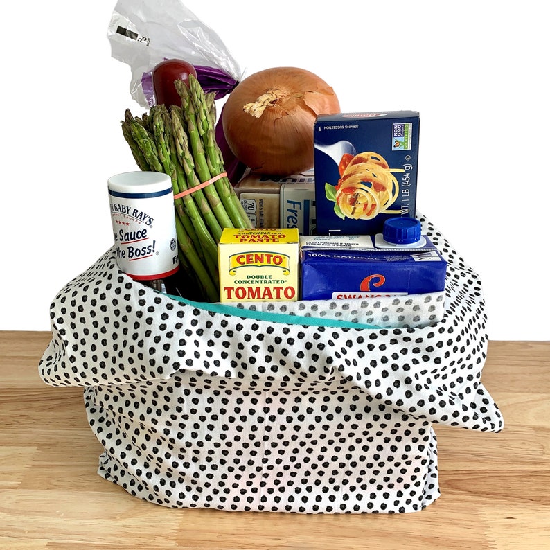 Vikbara shoppingkassar med bärväska PDF-sömnadsmönster bild 4
