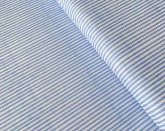 Blue & White Lazy Stripes 100% Cotton Fabric, Loralie Designs, Premium Quality Fabric, Fabric, Sold By The Yard, Half Yard, Quarter Yard