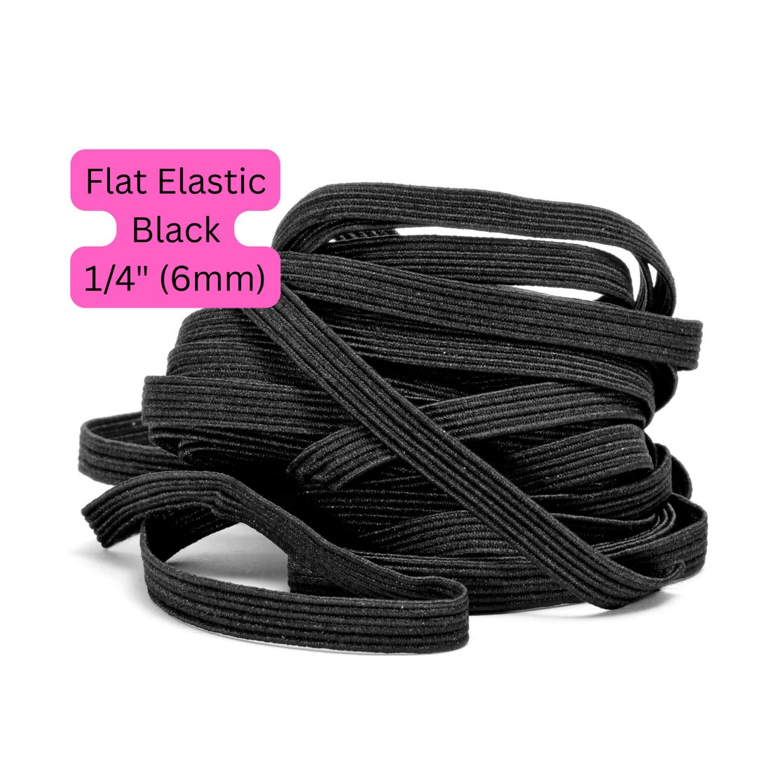 Black Flat Elastic Band, 1/4 Inch Sewing Cord - Etsy