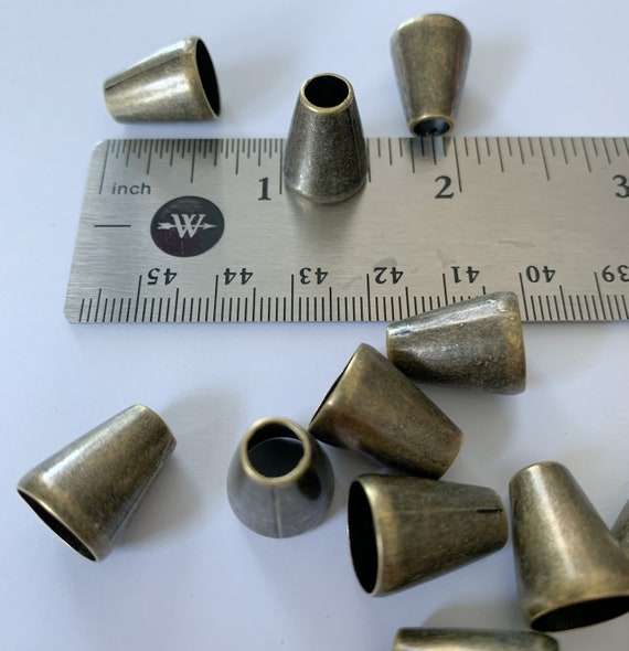 5mm Hole Metal Bell End Caps, Cone Shaped Cord End Caps, Clothing Hardwar,  Bag Hardware, Purse , Cord Ends, Silver, Gold, Gunmetal, Quality 