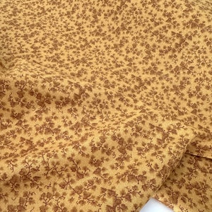 Golden Foliage 100% Cotton Fabric, Quilting Weight Cotton, Home Decor Fabric, Fabric by the Yard, Half Yard, Gold and Brown Floral Fabric