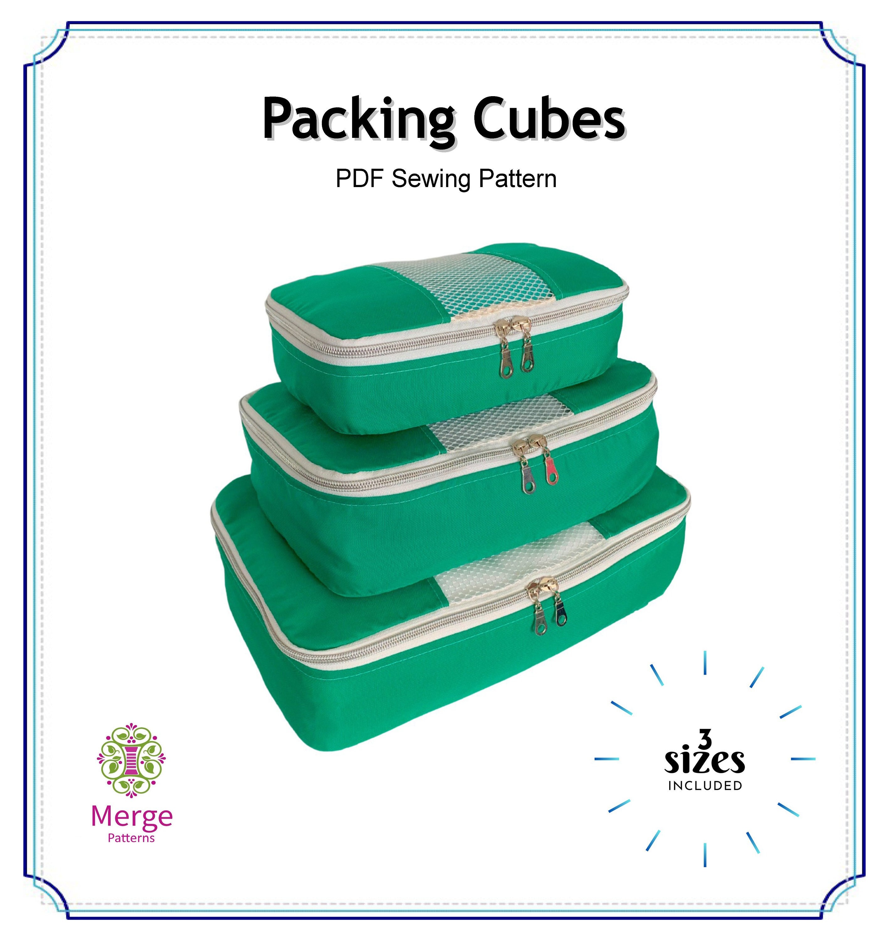 Packing Cubes PDF Sewing Pattern, Suitcase Organizer Bags, Packing Pods Tutorial, Travel Sewing Patterns, Luggage Organizer Sewing Pattern