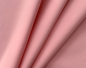 100% Organic Cotton Fabric in Petal 206106, by Cloud 9 Fabrics, Cirrus Solids, Yard Dyed Broadcloth Fabric, Quilting Cotton Pink