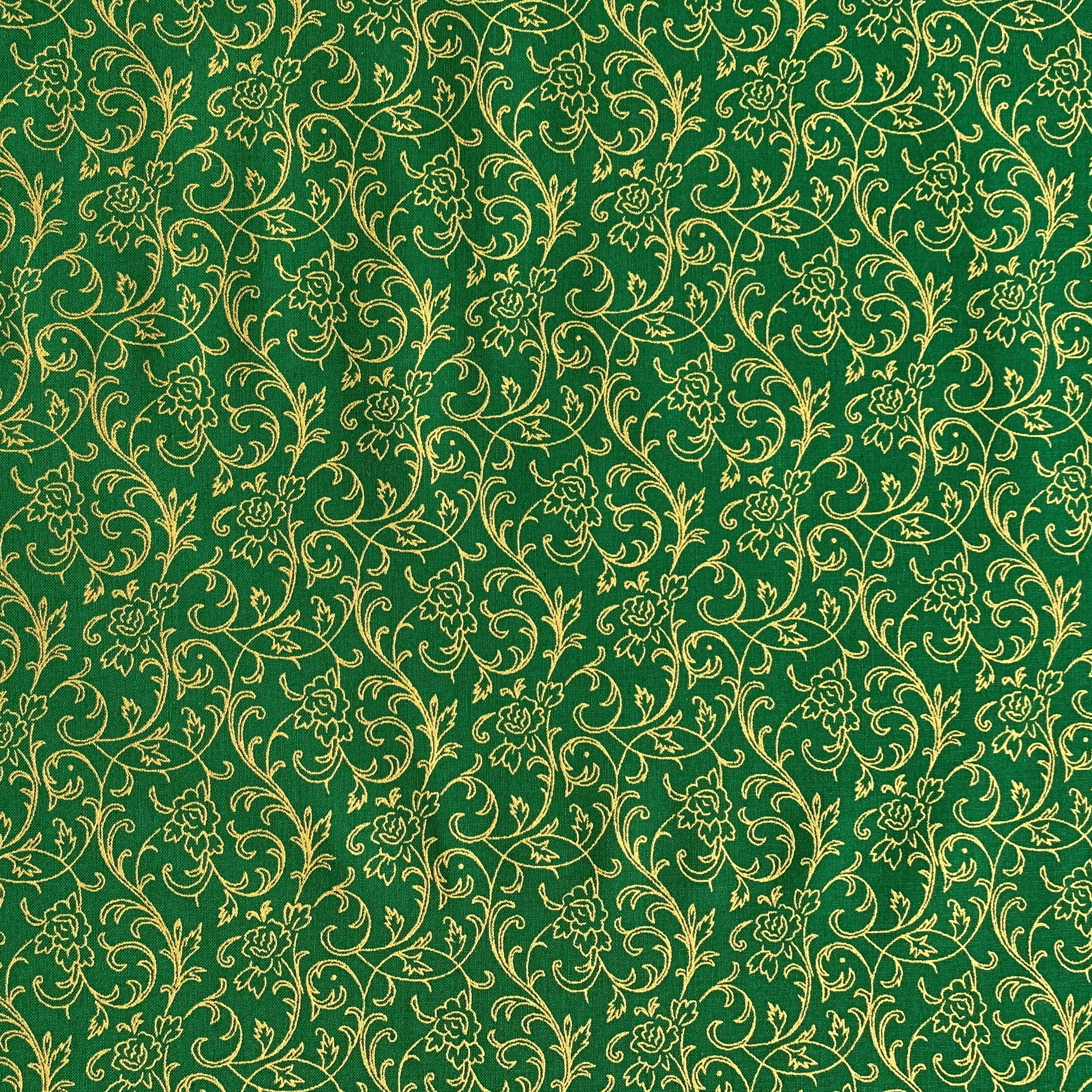 Damask Tapestry Chenille Fabric Upholstery Fabric, Olive Green / Gold 60  Width Sold by Yard in Continuous Yards 