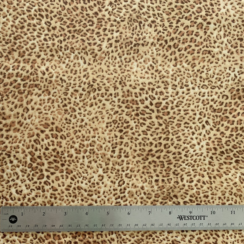 Small Leopard Print Fabric, Beige & Brown Animal Print, Apparel and ...