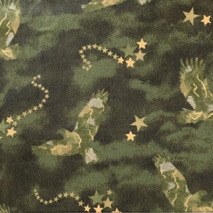 BTY Fabric Traditions Camo Eagles Novelty Cotton Fabric, Camouflage 100% Cotton Material