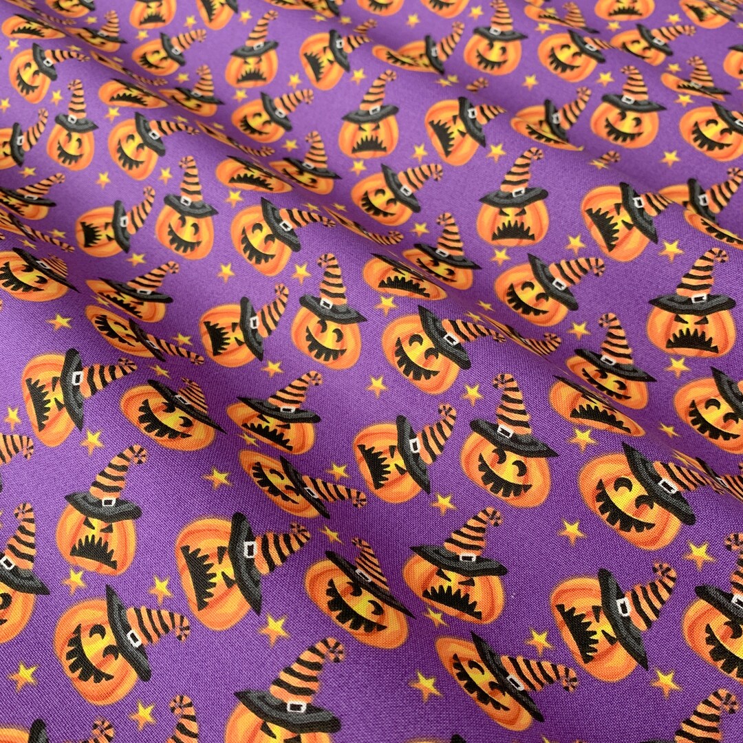 Mischievous Pumpkins Fabric Halloween Fabric by the Yard and Etsy