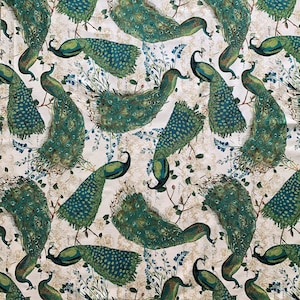 Peacock Arbor 100% Cotton Fabric