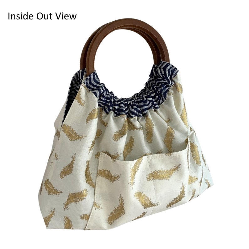 Ring Handle Bag PDF Sewing Pattern Modern Granny Bag Wood Etsy