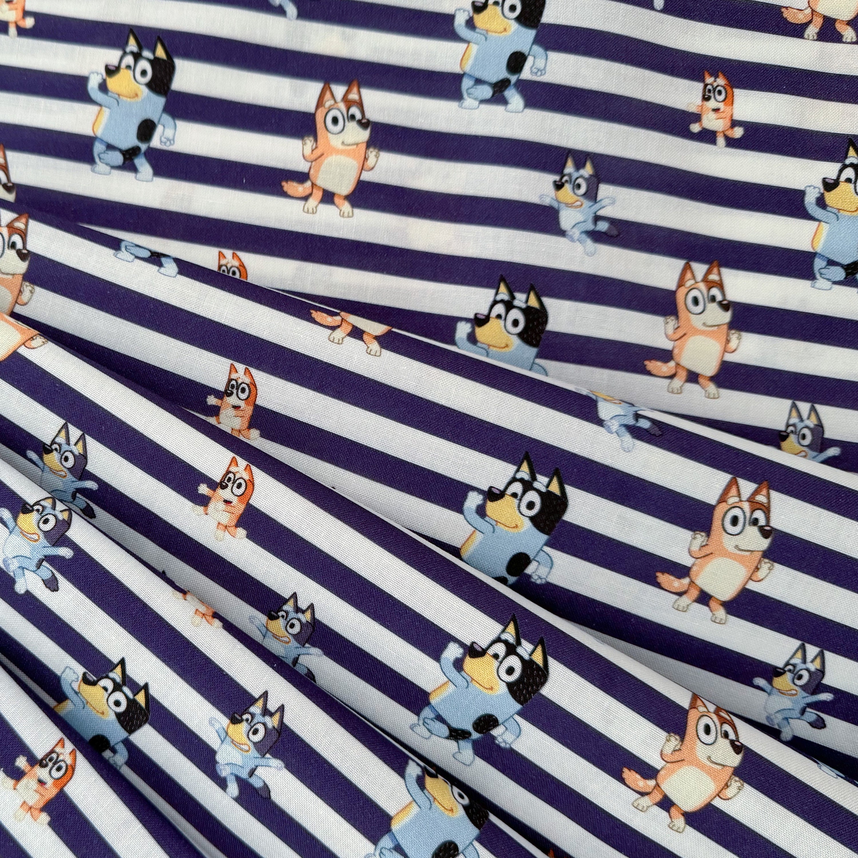 Bluey Family Stripe Cotton Fabric, Licensed Disney Material - Etsy ...