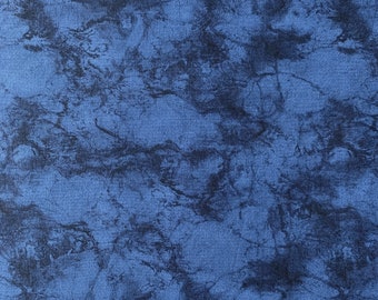 Marineblauwe marmeren katoenen stof, quilten en woondecoratie, gemaakt in de VS