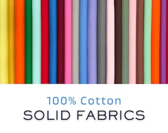 100% Cotton Solid Fabrics, Priced By The Half Yard, OVER 50 COLORS!