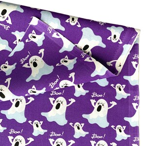 Ghosts on Purple Cotton Fabric Halloween Fabric by the Yard - Etsy