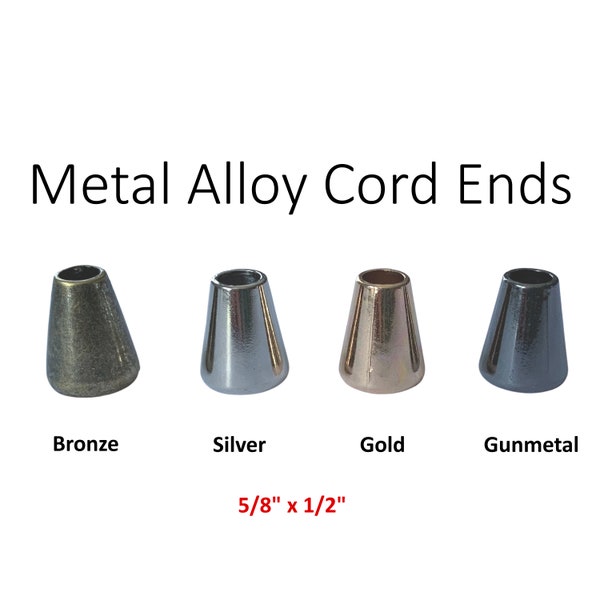 5mm Hole Metal Bell End Caps, Cone Shaped Cord End Caps, Clothing Hardwar, Bag Hardware, Purse , Cord Ends, Silver, Gold, Gunmetal, Quality