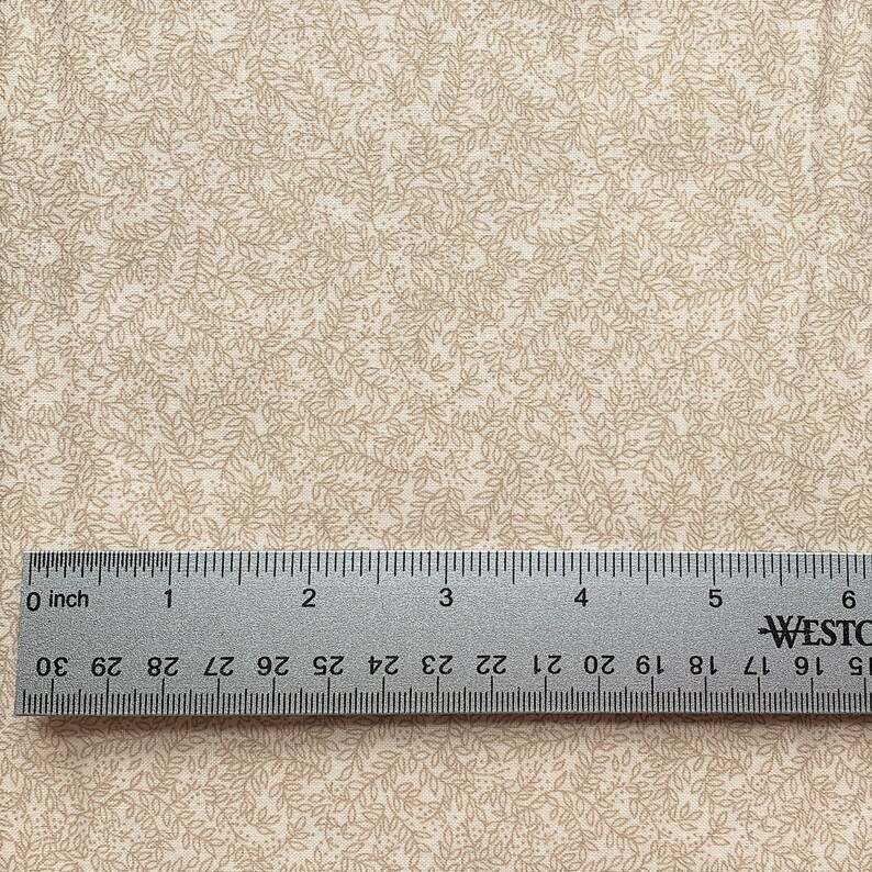 Cream Vinery 100 Cotton Quilting Weight Cotton Fabric Beige Etsy