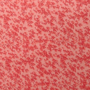 100% Cotton Foliage in Coral, Small Floral Print Fabric, Quilting Cotton, Apparel Fabric, Sold by the Half Yard and Full Yard,