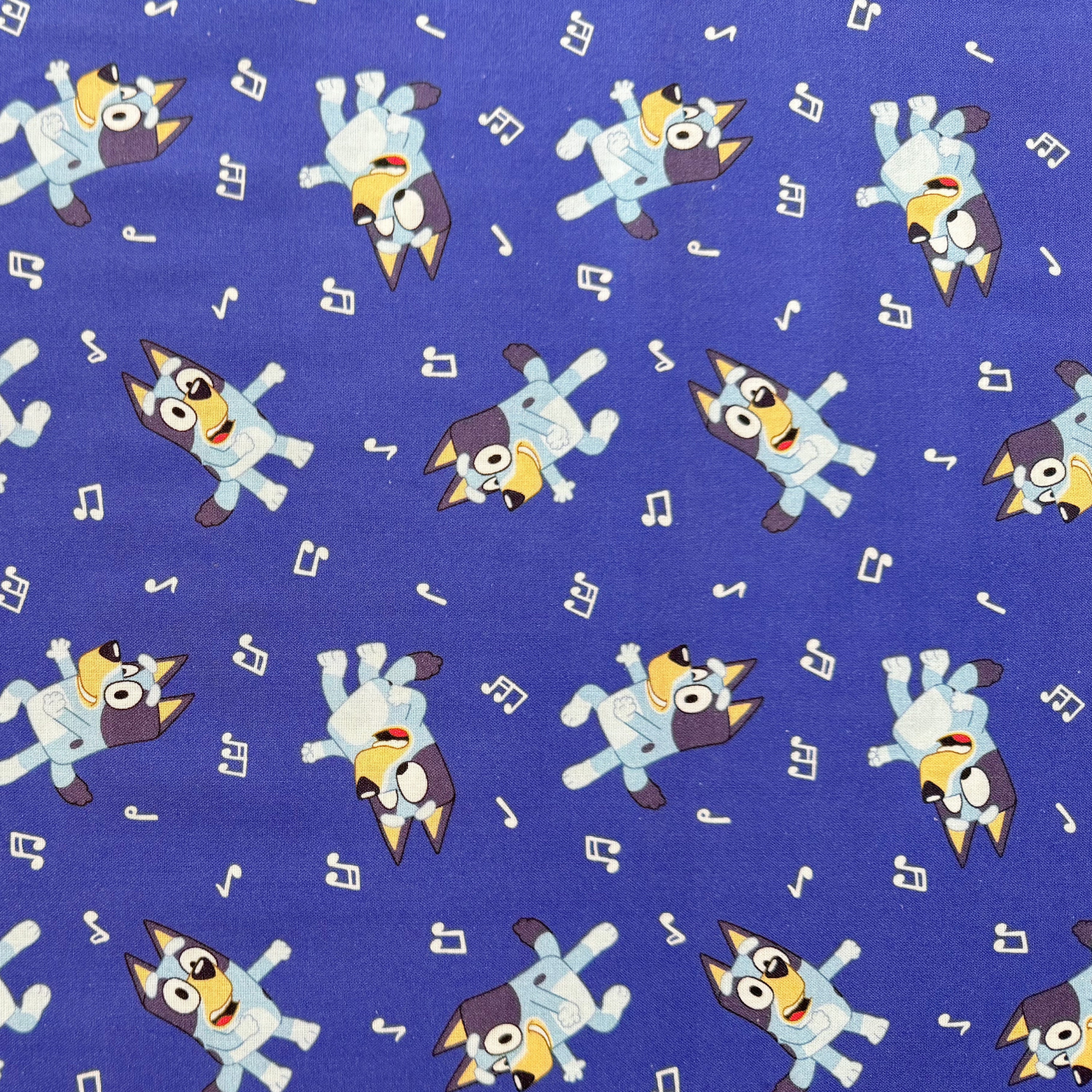 Disney Bluey Music Notes Fabric, Royal Blue Cotton - Etsy