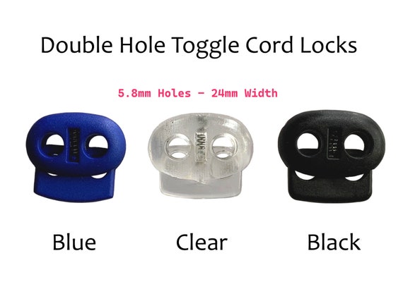 Large Double Hole Toggle Cord Locks, Bean Toggles, Plastic Cord Locks,  Paracord Slide Lock, Camping Gear, Craft Elastic Cord Toggle Locks 