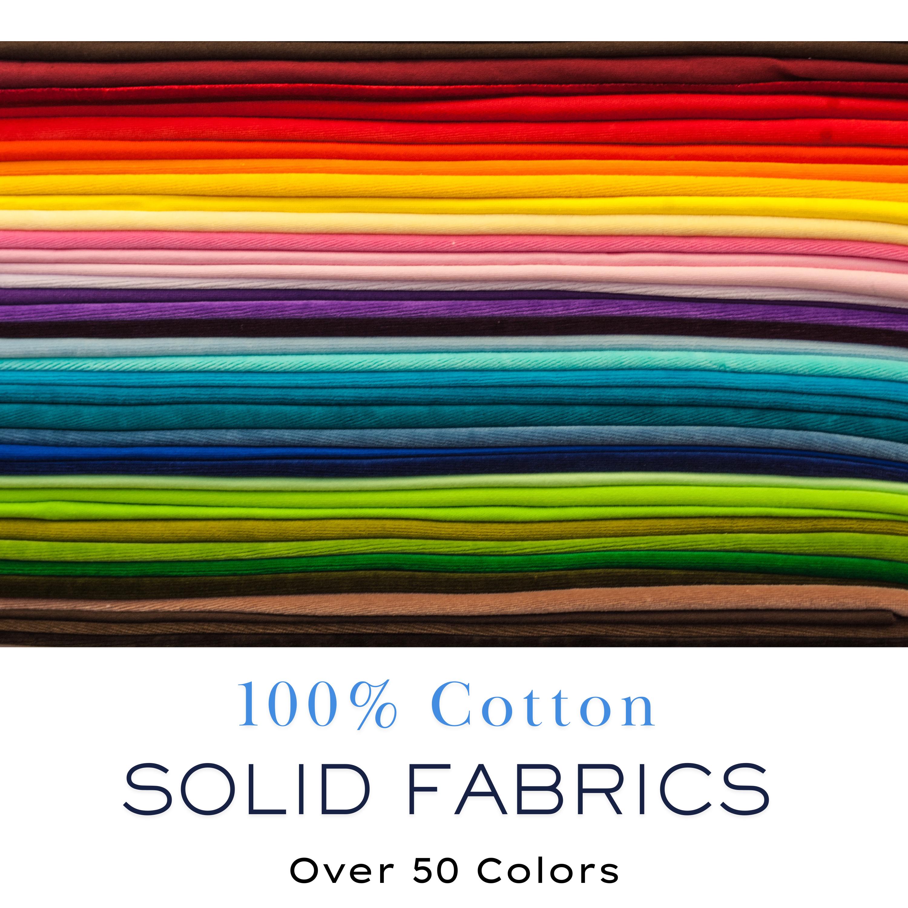100% Cotton Solid Fabrics, Classic Cottons, Premium Solid Fabric, Dream Cotton, Quilt Cotton, Priced by the HalfYard, OVER 50 COLORS!