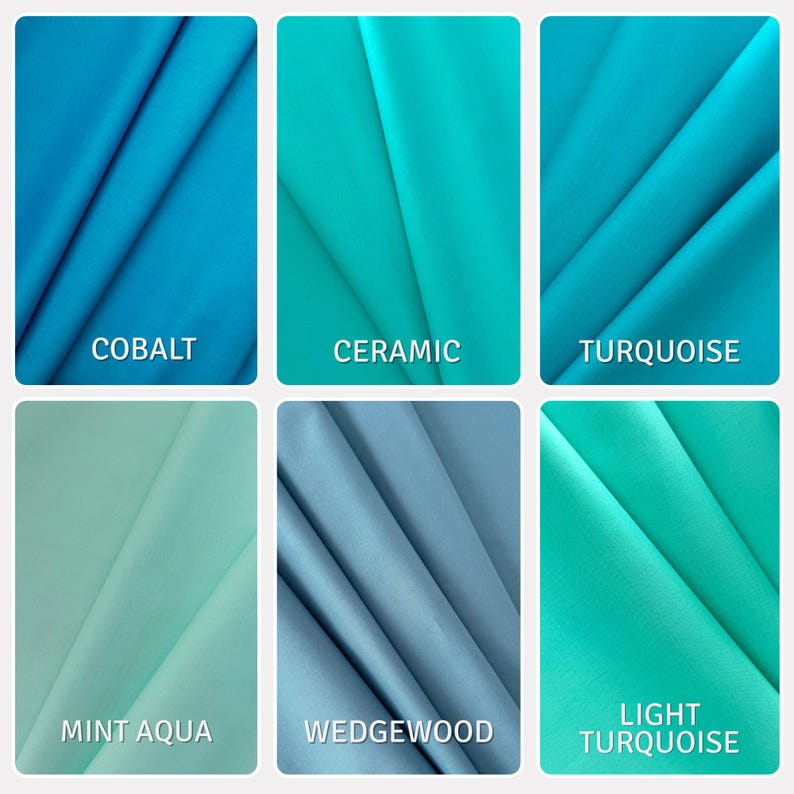 Telas lisas 100% algodón, precio por medio metro, ¡más de 50 colores! imagen 3