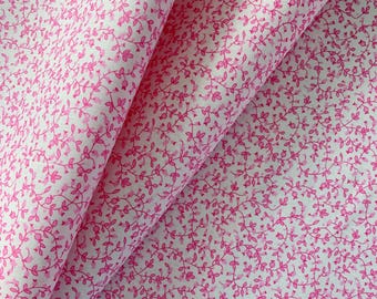 Pink Calico Floral Cotton Fabric, Quilting and Apparel 100% Cotton