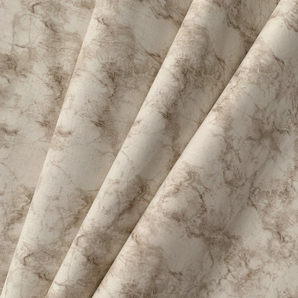 Natural Marble Cotton Fabric, 100% Cotton, 1st Quality, Quilting Weight Fabric, Beige Tan Fabric by the Yard, Half Yard, Quarter