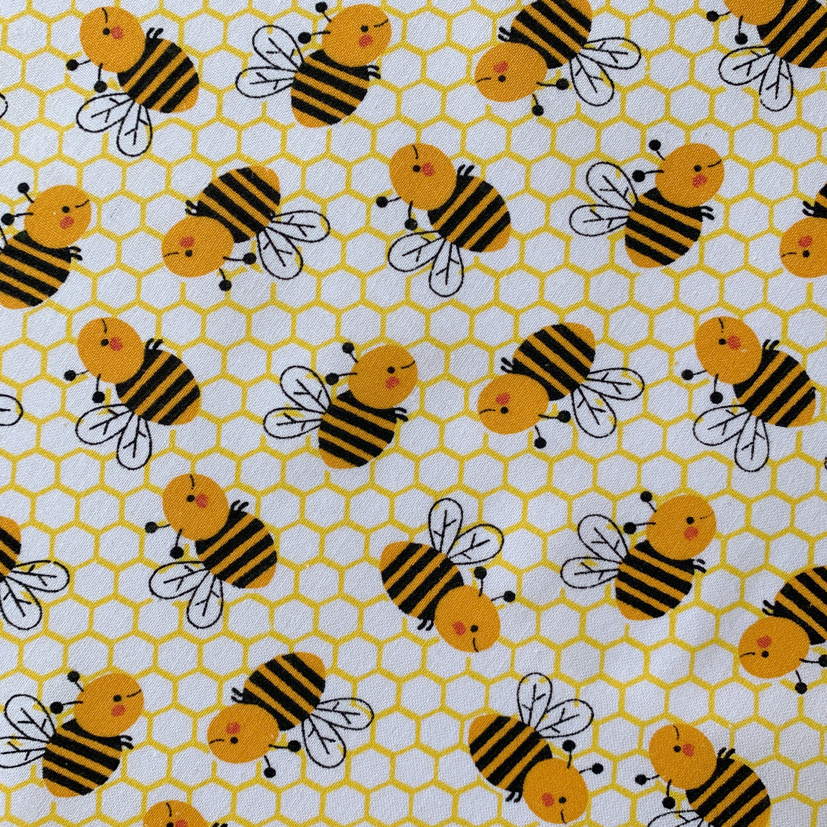 Bees and Honeycomb Fabric 100% Cotton, Honey Bee Fabric, Bumble Bee Cotton  Fabric by the Yard and Half Yard, Quilting Fabric Home Decor -  Denmark
