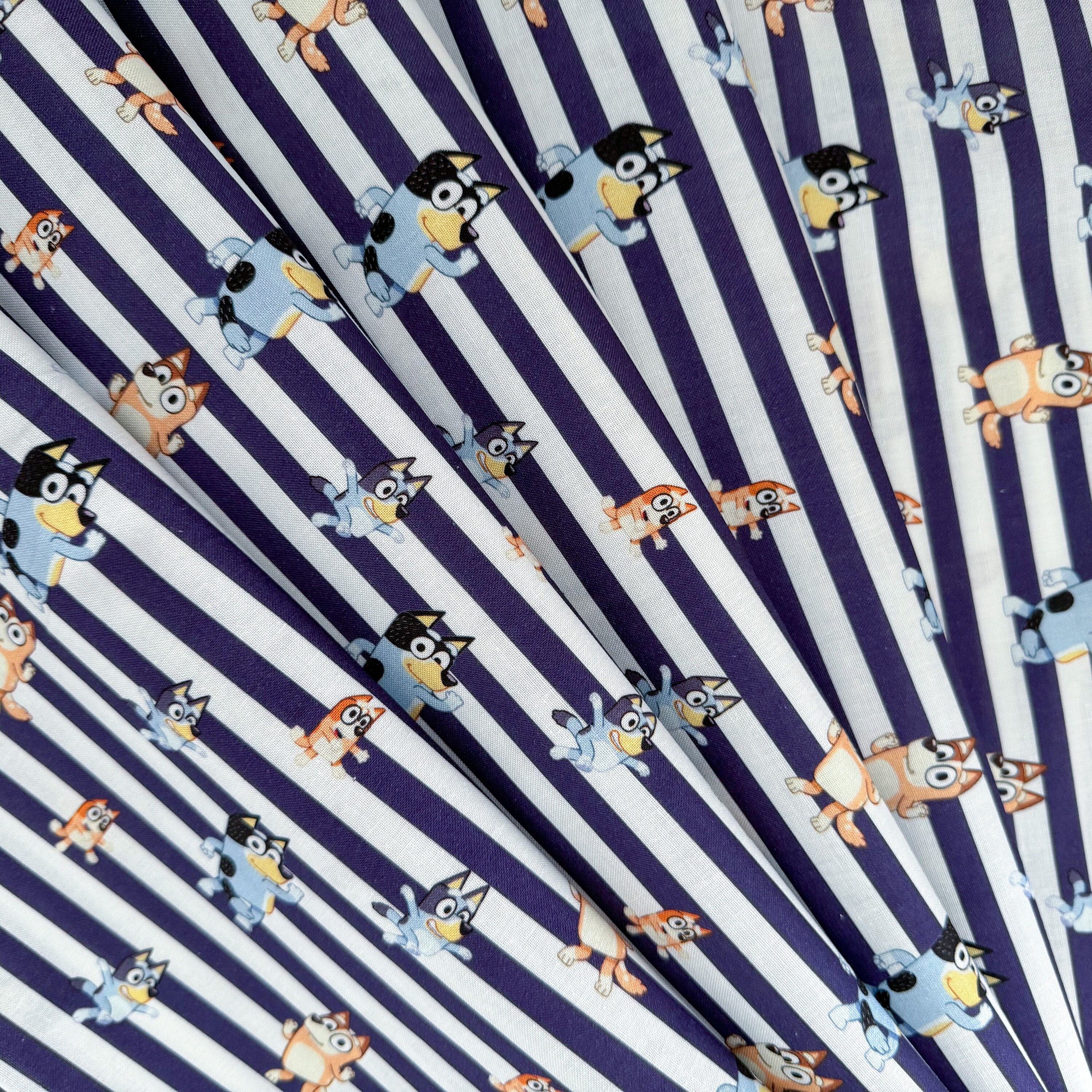 Bluey Family Stripe Cotton Fabric, Licensed Disney Material - Etsy ...
