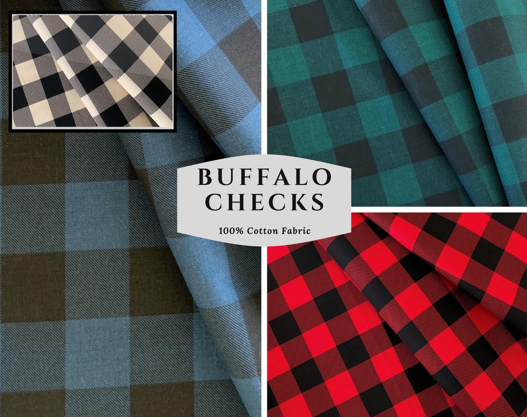 Buffalo Checks 100% Cotton Fabric, Plaid Fabric by the Yard - Etsy