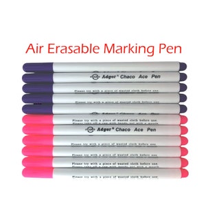 12-Pack Disappearing Ink Marking Pen Vanishing Erasable Ink Temporary  Marking Fabric Marker Pen for Cross Stitch Fabric or Sewing Project