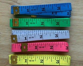 A Little Handy Tape Measure Rulers Carpenter Tool Blue Cotton Fabric