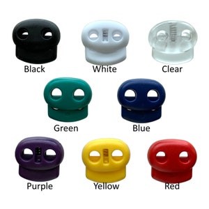 Double Hole Cord Stopper, Cord Lock, Adjuster, Non-toxic Silicone, Mask,  Clothing, Accessory Black, White, Frosted 