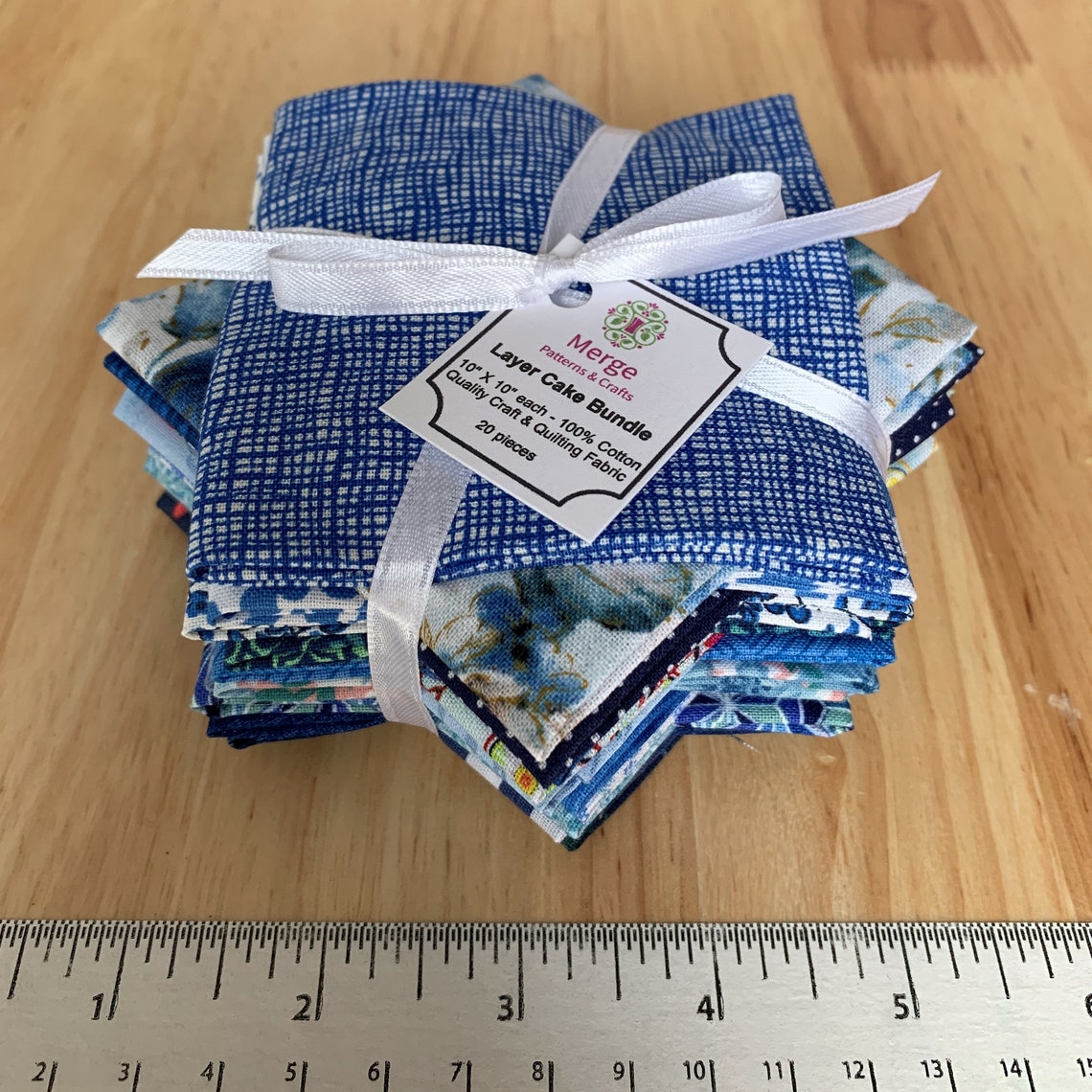 Blue Layer Cake Fabric Bundle of 20 Pieces 10 x 10 Fabric Etsy