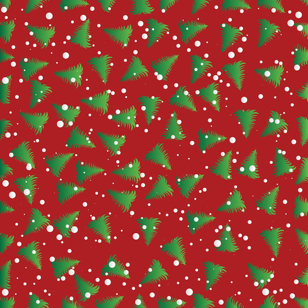 Wispy Trees on Red, Christmas Fabric by the Yard and Half Yard, 100% Cotton, Quilting Weight Cotton, 1st Quality Fabric