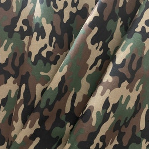 Camo Fabric, 100% Cotton Fabric by the Yard, Half Yard, Quilting Fabric, Home Decor Fabric, Green Camouflage Apparel Fabric