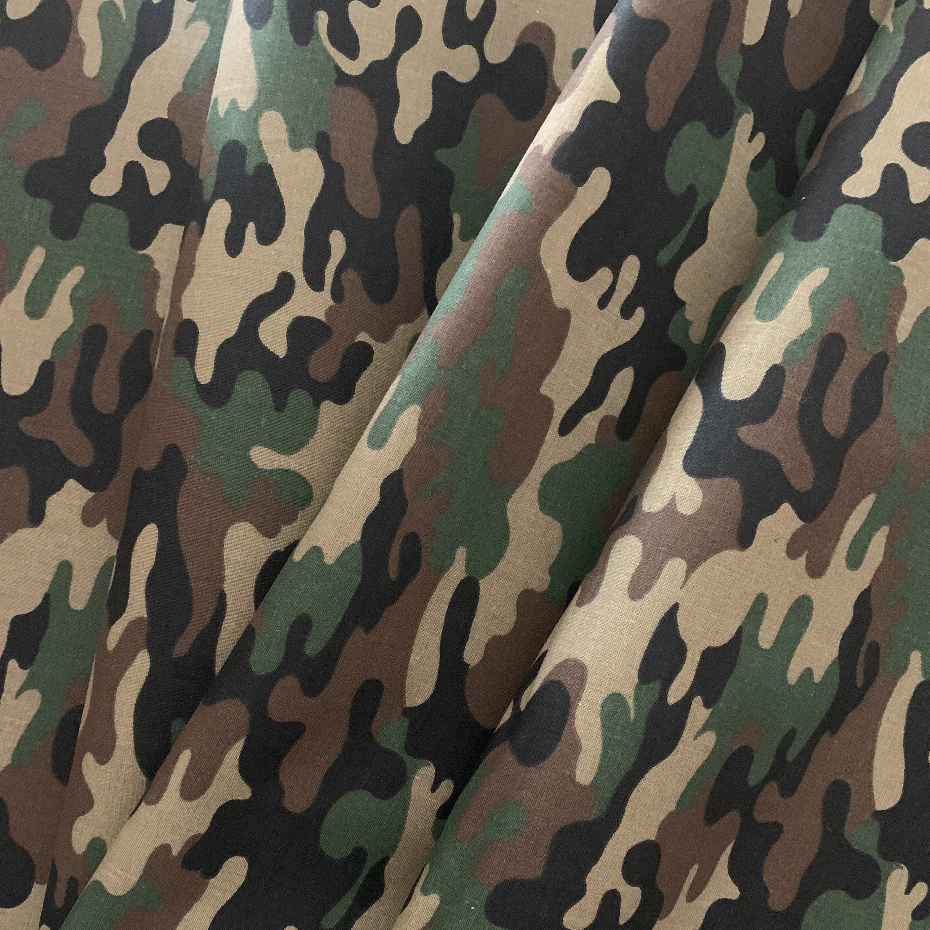 Camo Fabric, 100% Cotton Fabric by the Yard, Half Yard