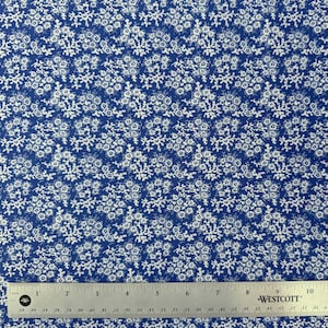 100% Cotton Fabric in Royal Blue Calico Allover, Quilting Cotton, Apparel Fabric, Fabric by the Yard, Half Yard, Quarter Yard