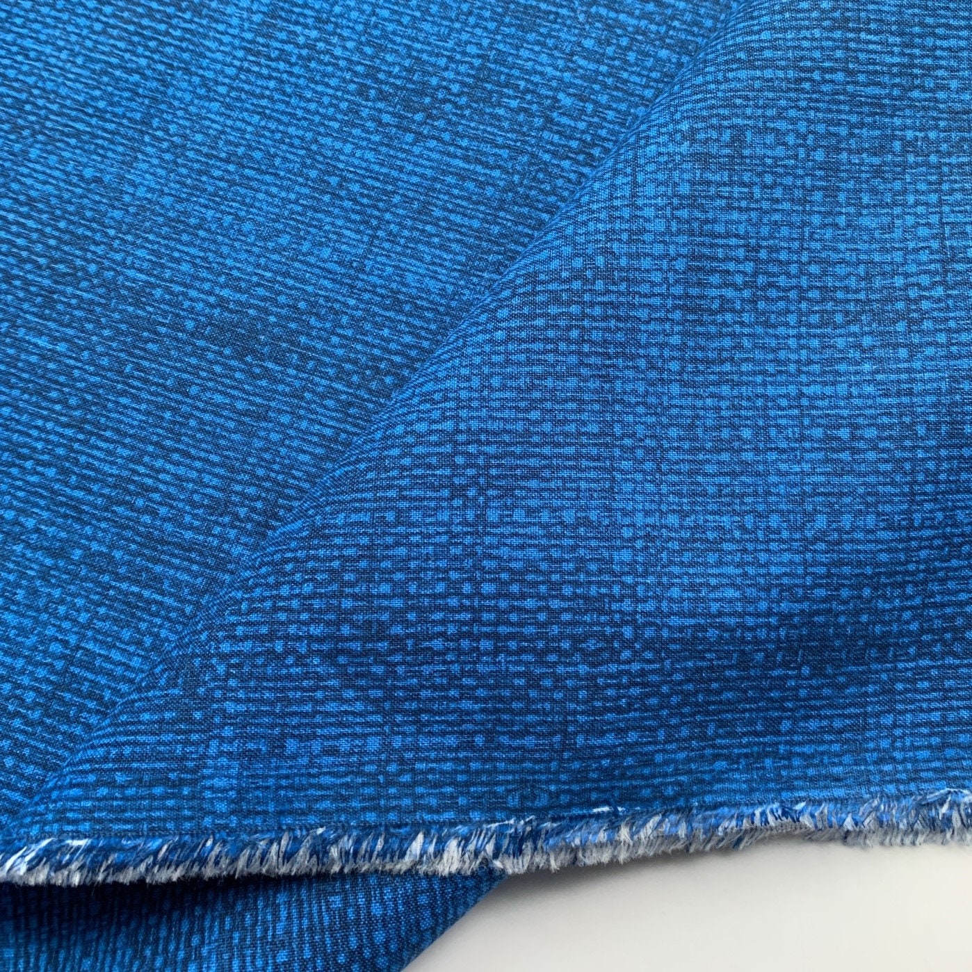 Royal Blue Basketweave Cotton Fabric by the Yard Half Yard Etsy
