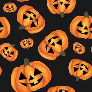 Tela de cara de calabaza, tela de Halloween cortada a medida y media yarda, 100% algodón, algodón para acolchado, tela para ropa y manualidades, primera calidad