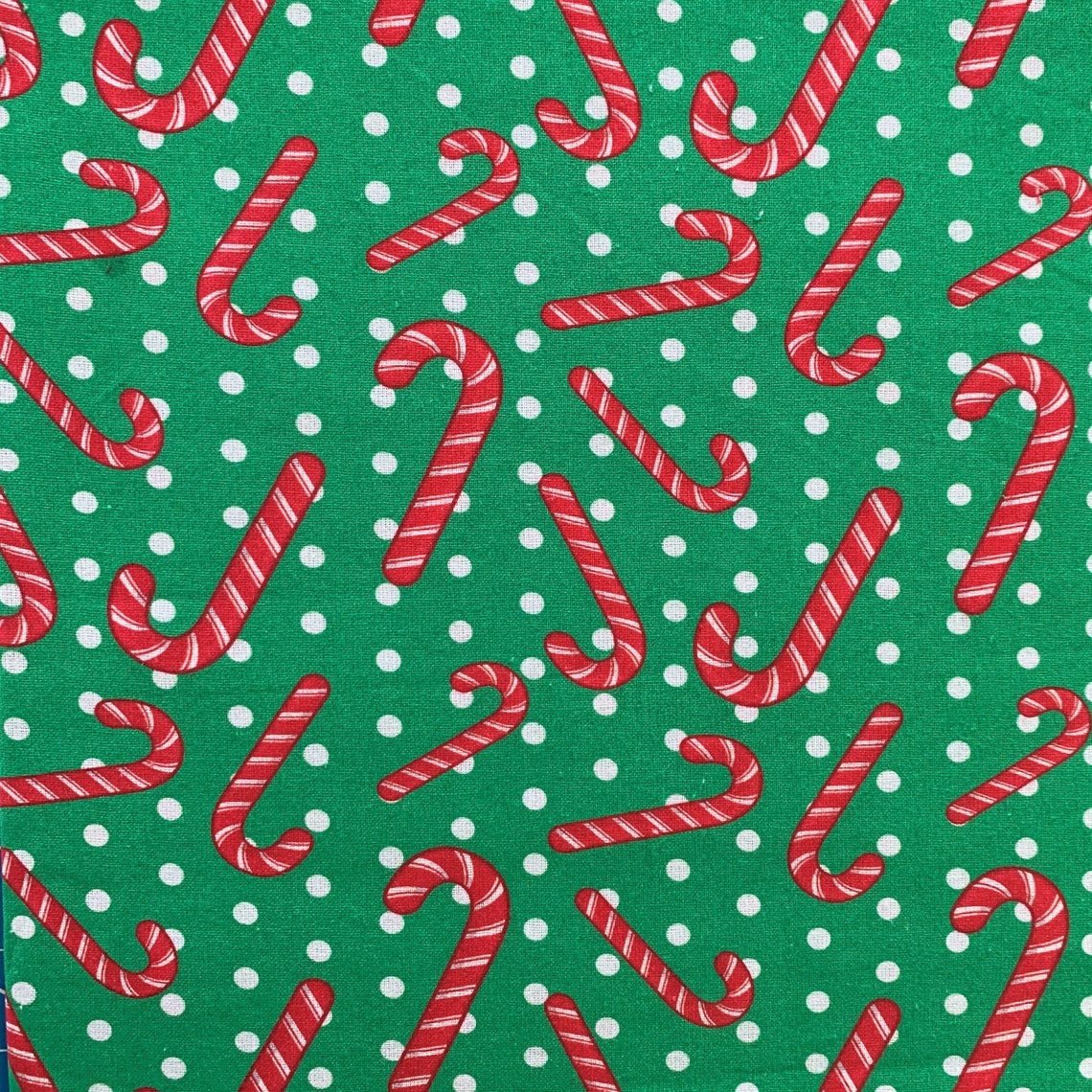 Christmas Fabric by the Yard and Half Yard Green Dots and Etsy