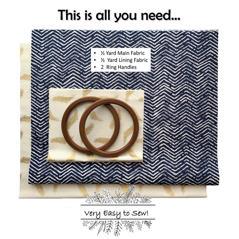 Ring Handle Bag PDF Sewing Pattern Modern Granny Bag Wood Etsy