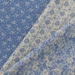 Blue Floral 100% Cotton Fabric, Botanicals Hope Chest Florals Collection , Fabric by the Yard, Blue Botanicals, Quilting Fabric 45 Inch Wide image 8