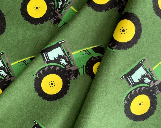 Flannel John Deere Cotton Fabric, John Deere Farm Toss Licensed Fabric